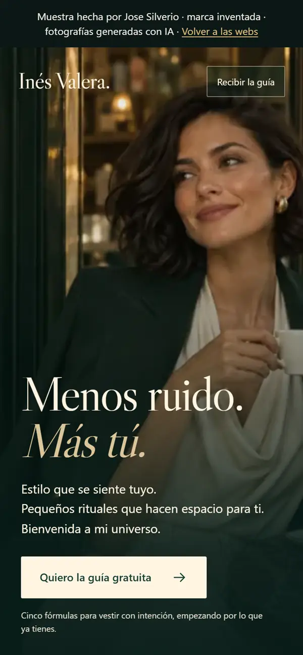 Primera pantalla de la muestra Inés Valera